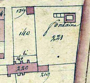 Le lavoir sur le plan cadastral de 1813